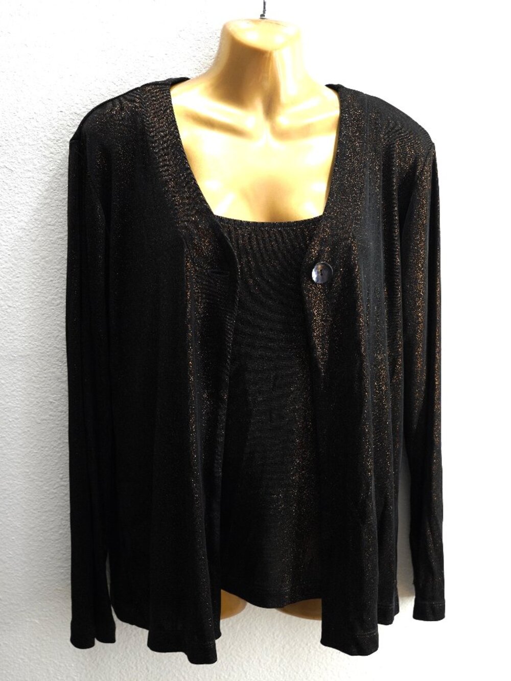 Chico's Travelers Self Bra Tank Top w/ Matching Cardigan Set size 1